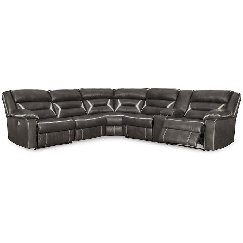 Signature Design by Ashley Kincord Black 4-Piece Power Reclining Sectional