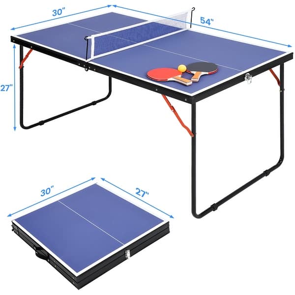 Professional Table Tennis Tables,Indoor/Outdoor Portable Ping Pong Table Game with Net,2 Table Tennis Paddles and 3 Balls