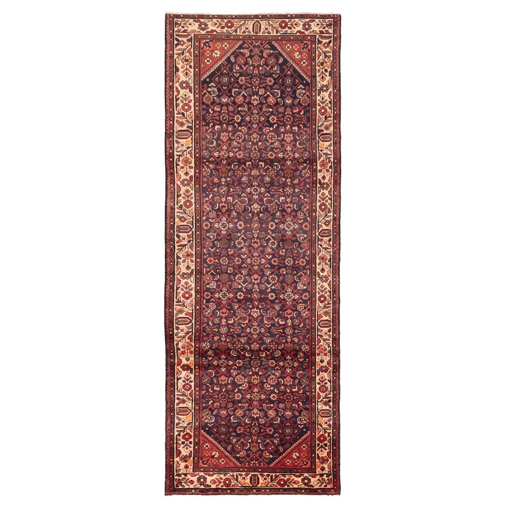 ECARPETGALLERY Hand-knotted Andelz Dark Navy Wool Rug - 3'7 x 10'7