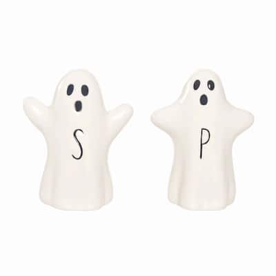 Ghost Halloween Stoneware Salt & Pepper Shakers Set of 2