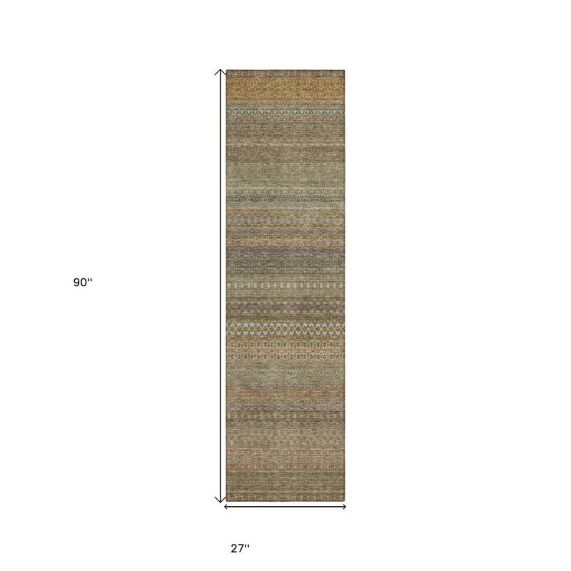 Pafi Stripe Weather Resistant Blended Style Outdoor Rug