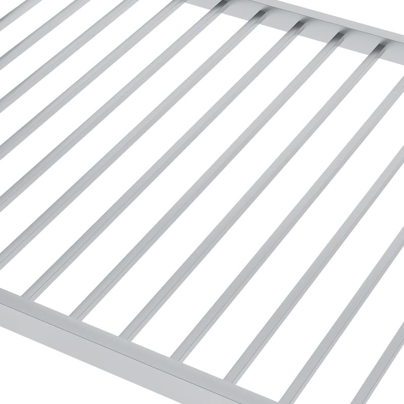Metal Low Bunk Bed with Ladder and Fence for Kids, Boys and Girls, Bedroom