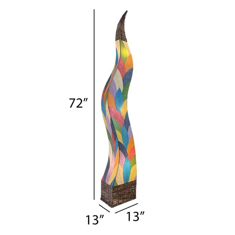 Eangee Handmade Flame Giant Lamp, Cocoa Leaves Shade, 13 x 13 x 72 in. - 13 x 13 x 72