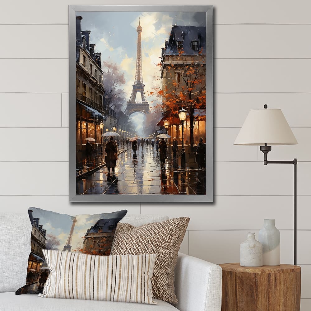 Designart "Eiffel Paris In 19 Century" City Paris Framed Canvas Prints