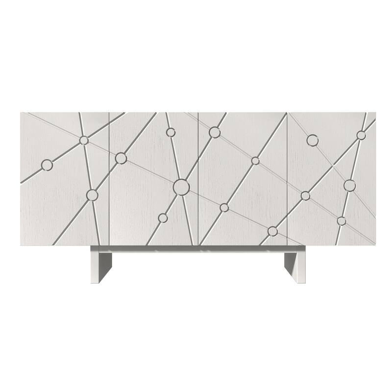 Clihome Modern MDF 4-Door Storage Buffet Sideboard