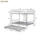 preview thumbnail 3 of 32, Full Over Full Metal Bunk Bed with Trundle