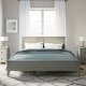 preview thumbnail 3 of 46, Modern White Solid Wood Queen Platform Bed Grey - King