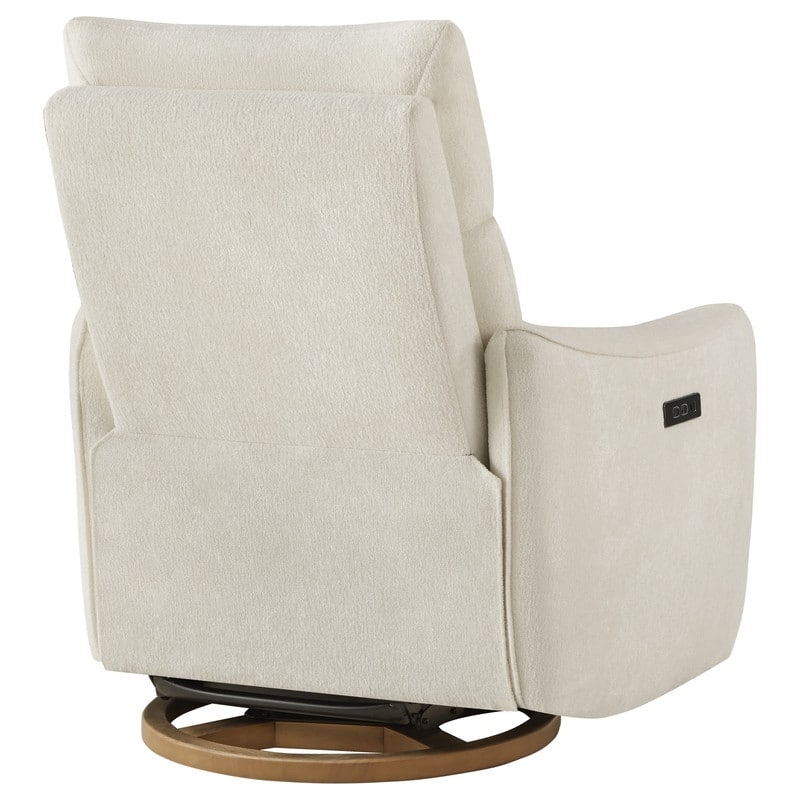 Spruce & Spring Power Swivel Recliner Chair Dual-Motor Nursery Glider with Lumber Pillow