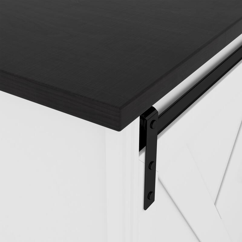 Storage Cabinet with Silent Sliding Doors and Three Drawers