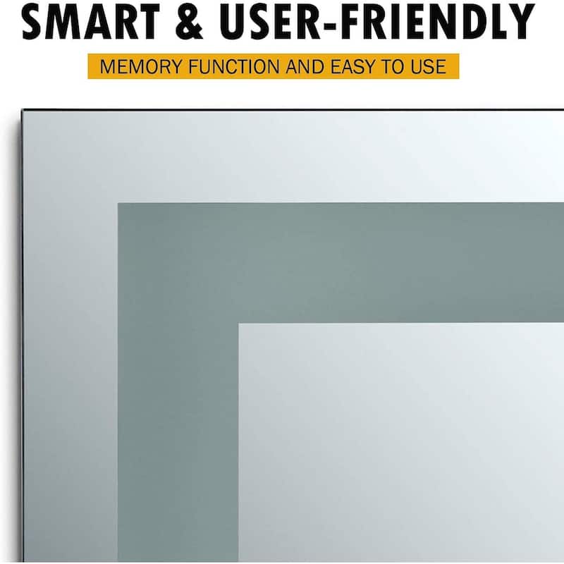 WINGBO LED Bathroom Mirror Wall Mounted, Anti Fog Vanity Lighted Mirror
