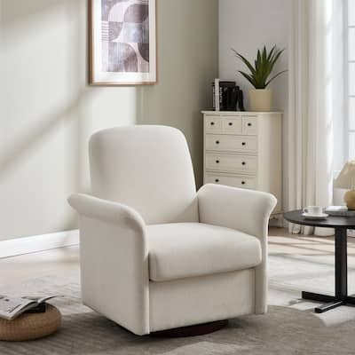 Swivel Accent Chair Modern Barrel Armchair with Wood Base for Bedroom Reading Waiting Living Room