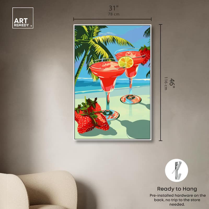 Strawberry Daiquri Breeze Canvas by Art Remedy