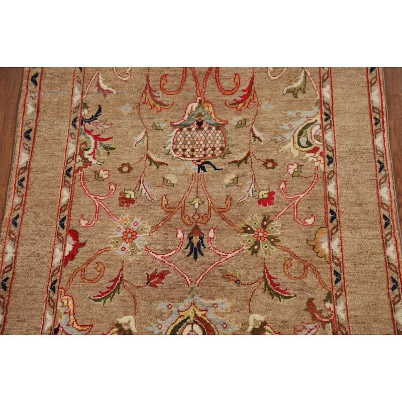 Vegetable Dye Floral Ziegler Oriental Foyer Rug Handmade Wool Carpet - 3'3" x 4'10"