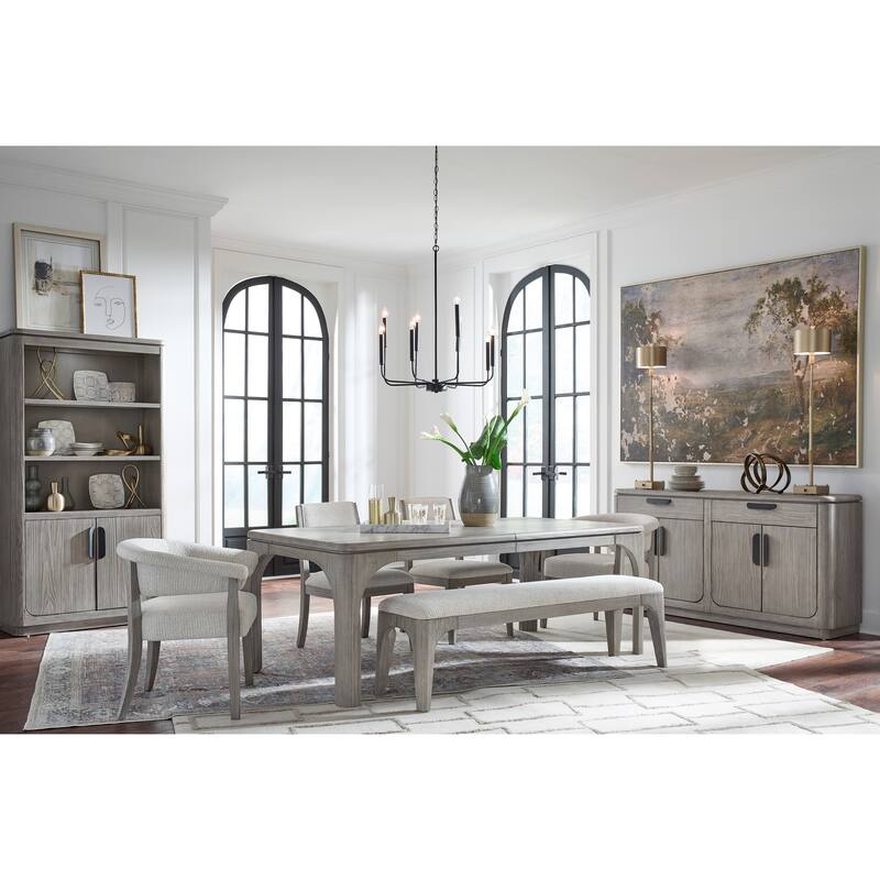 Magnussen Home Braelyn Dorian Grey Upholstered Host Chair Two Pack - 27''W x 24.31''D x 30.25''H