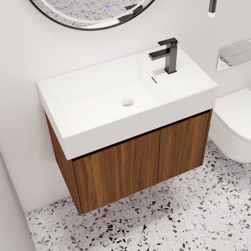 Malwee 24"/30" Bathroom Vanity with Sink, Floating Bathroom Vanity with Soft Close Door