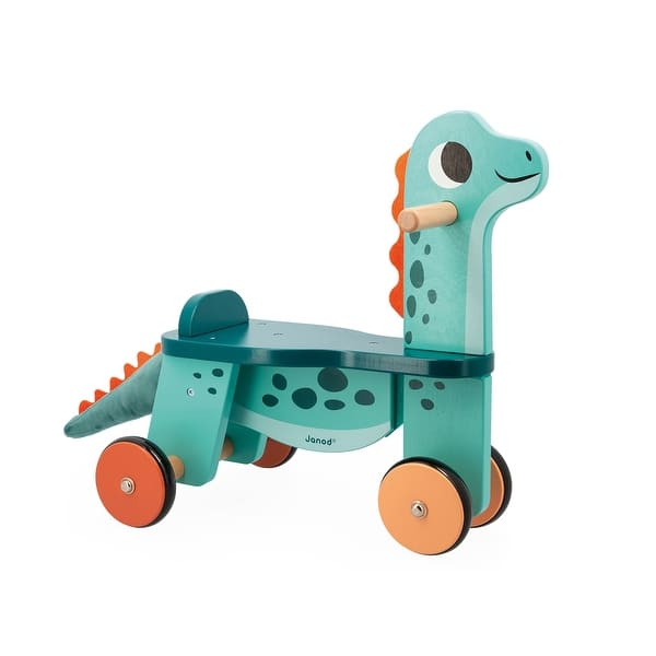 slide 2 of 3, Janod Dino - Ride On Dino Portosaurus Green - Assembly Required - Kids