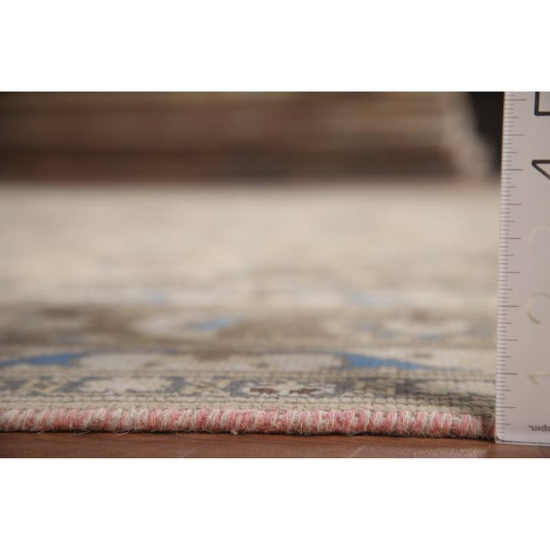 Hand Knotted Oriental 100% Wool Carpet Traditional Floral Beige & Ivories Tabriz Area Rug - 12' 8'' X 9' 8''