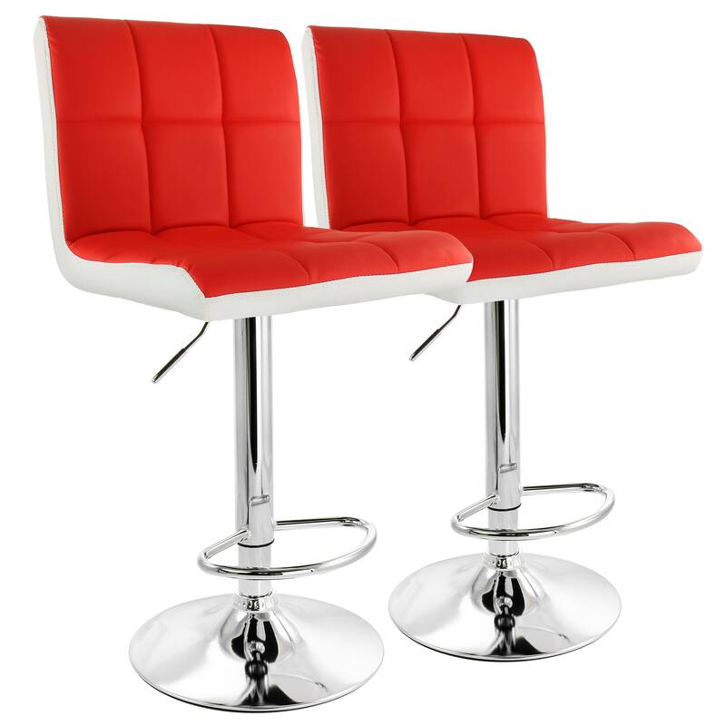 2 Piece Tufted Bar Stool with Chrome Base