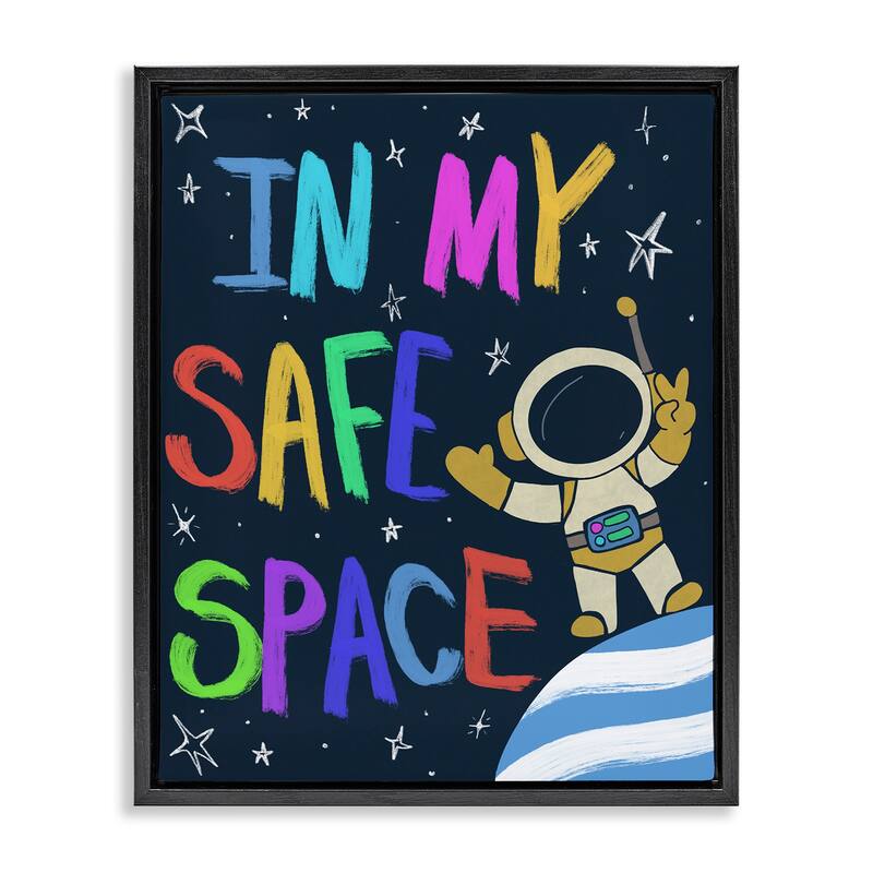 Stupell Comforting In My Safe Space Framed Floater Canvas Wall Art Design By Chen Alyesh - 25 x 31 - Black