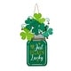 preview thumbnail 25 of 27, Glitzhome St. Patrick's Wooden Shamrock Doorknob Hanging Decor