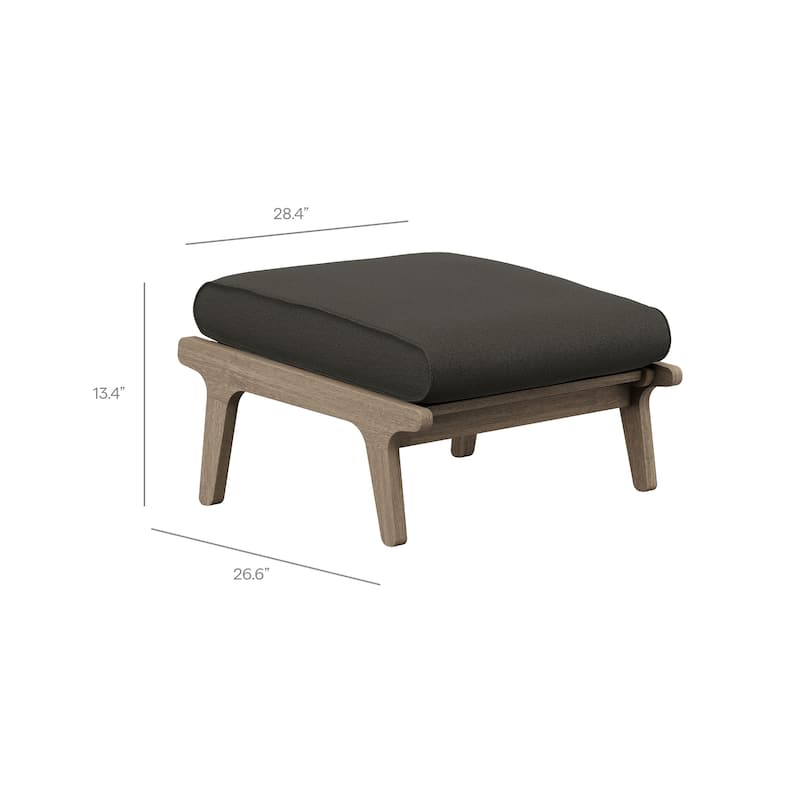 Saratoga Outdoor Patio Teak Ottoman