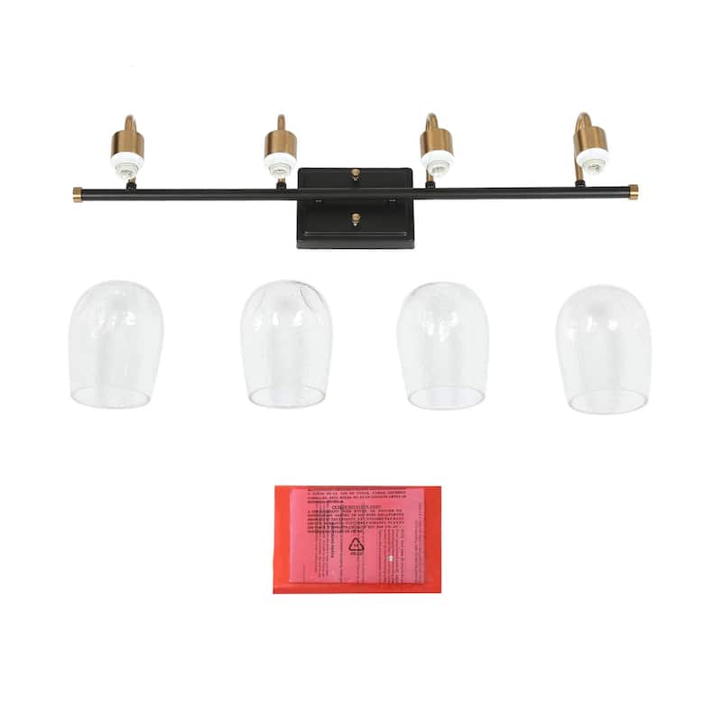 Modern 1/2/3/4-Light Bathroom Vanity Light Black Gold Wine Glass Wall Sconces