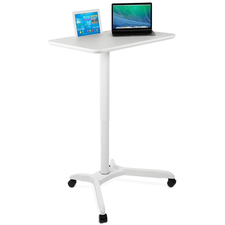 Height Adjustable from 55cm to 73cm Household Height Adjustable & Folded Mobile Laptop Stand Desk Rolling Cart Yellow Maple 180 Degrees Rotated Desktop Folding Computer Desk,80cm40cm 