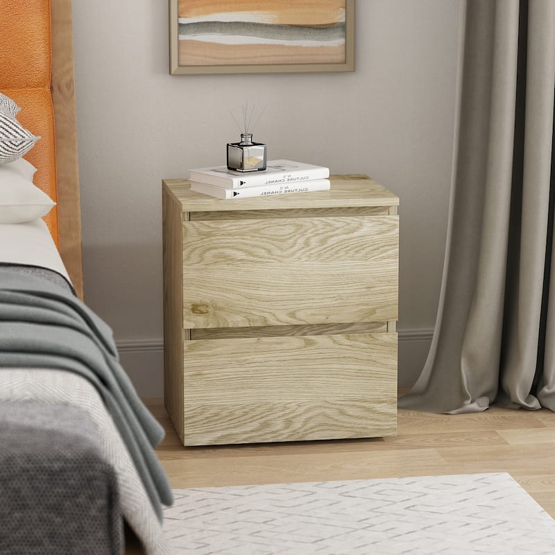 Modern 2-drawer Nightstand for Home Storage Chest End Table