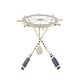 preview thumbnail 13 of 18, White Metal Ship Wheel Top Accent Table with Oar Shaped Legs