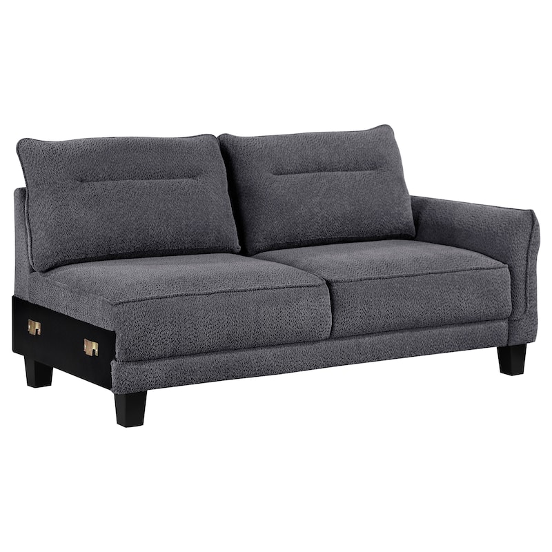 Caspian Upholstered Curved Arm Chaise Sectional Sofa