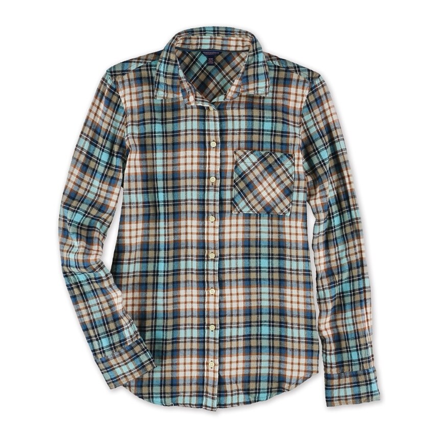 Aeropostale Womens Polka Dot Button Up Shirt