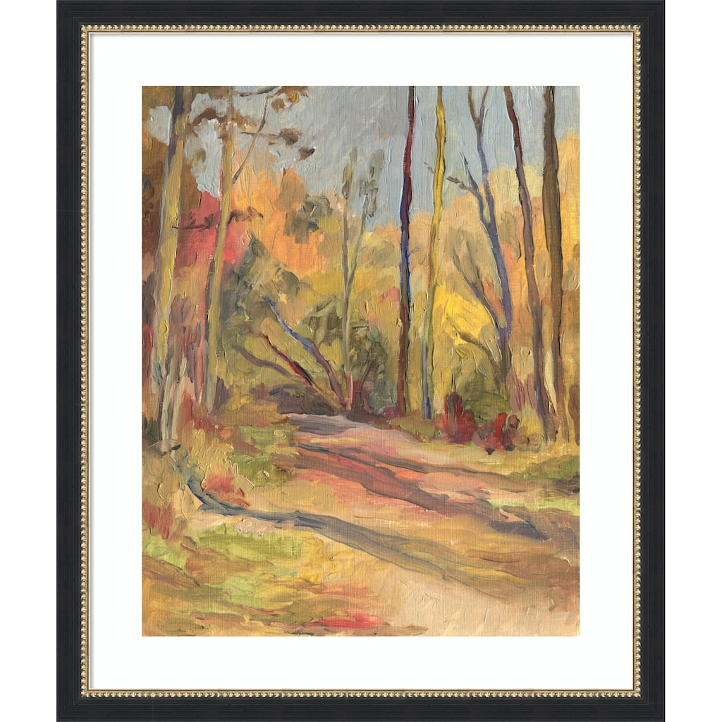 Autumn Walk Oilpainting by Catalina Somolinos Wood Framed Wall Art Print