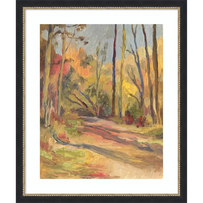 Autumn Walk Oilpainting by Catalina Somolinos Wood Framed Wall Art Print