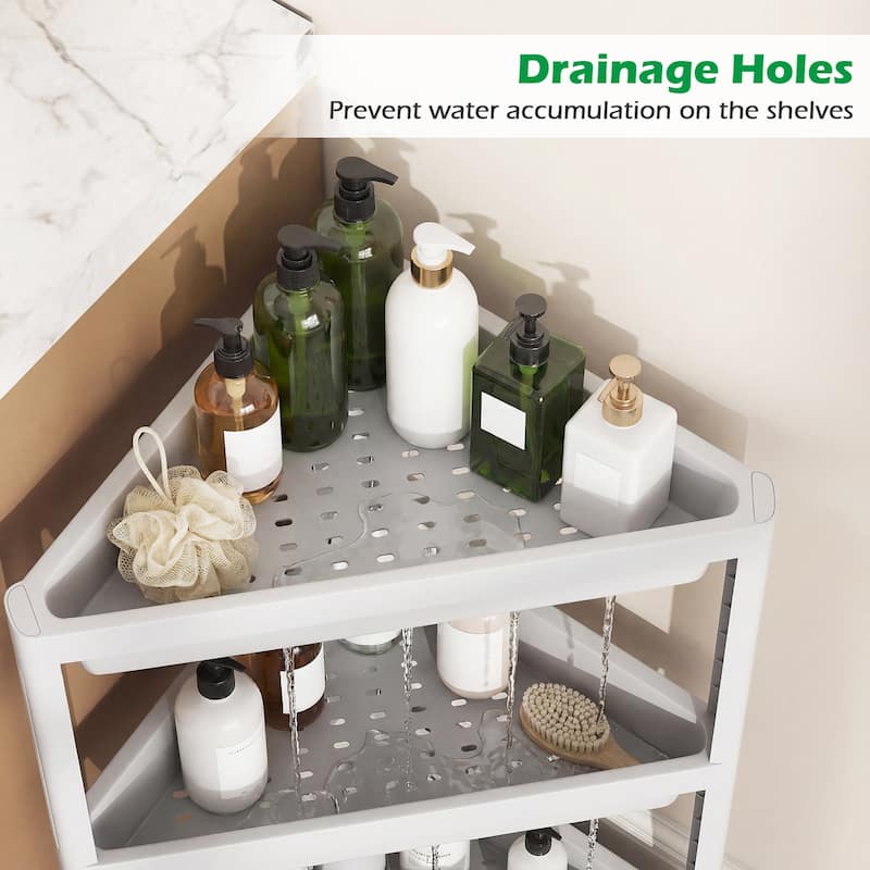 Gymax 2-Pack 3-Tier Shelf w/Detachable Design & Drainage Holes