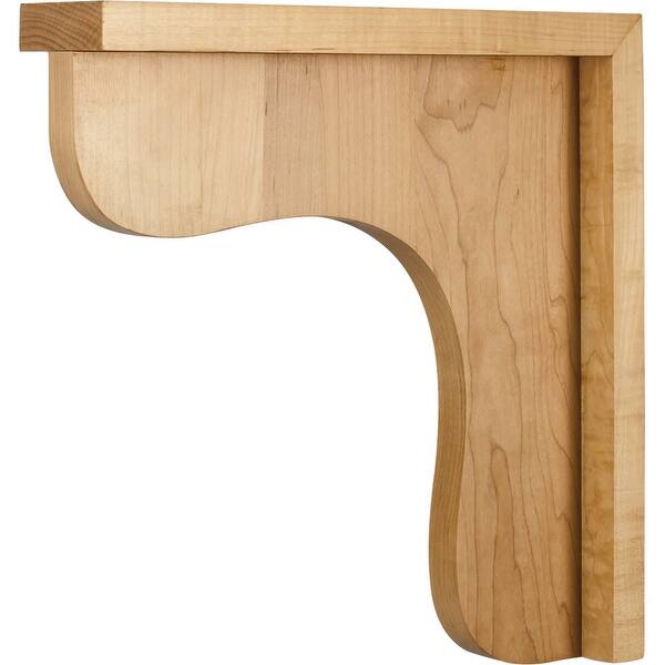 slide 1 of 1, Hardware Resources Corbel with Decorative Styling, 12"H x 2-1/2"W x Natural Hard Maple