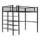 preview thumbnail 7 of 11, Artsy Twin Size Metal Loft Bed with 4-Tier Shelves and Storage, Black