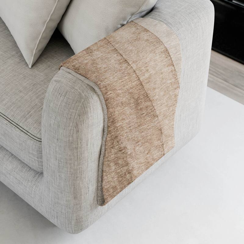 Premium Machine Washable Contemporary Ombre Sherpa Throw Blanket - Brown - 4'2" x 5'10"
