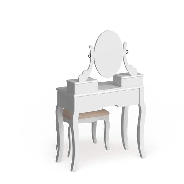 Roundhill Furniture Copper Grove Watt Wood Makeup Vanity Table and