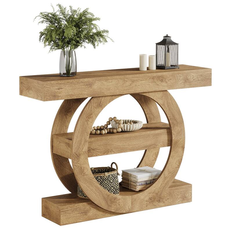 41.3" Farmhouse Console Table, 3-Tier Sofa Table