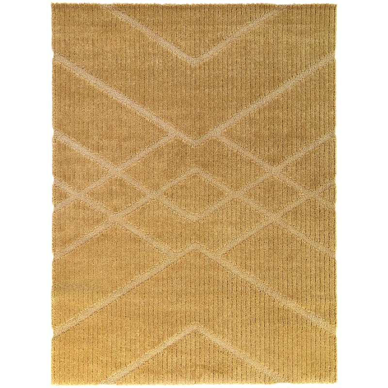 Hazen Modern Striped Area Rug - 7'10" x 10' - Gold