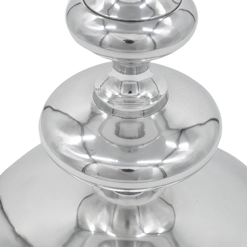 Traditional Style Round Aluminum Side Table - 22.5" - Silver
