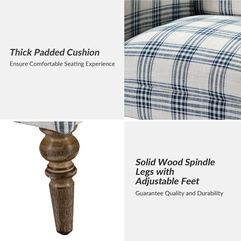Malia Accent Amchair with Plaid Pattern