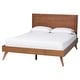 preview thumbnail 22 of 31, Jiro Platform Bed - Mid-Century Modern Wood Bed Frame with Panel Headboard and Angled Legs for Bedroom or Guest Room