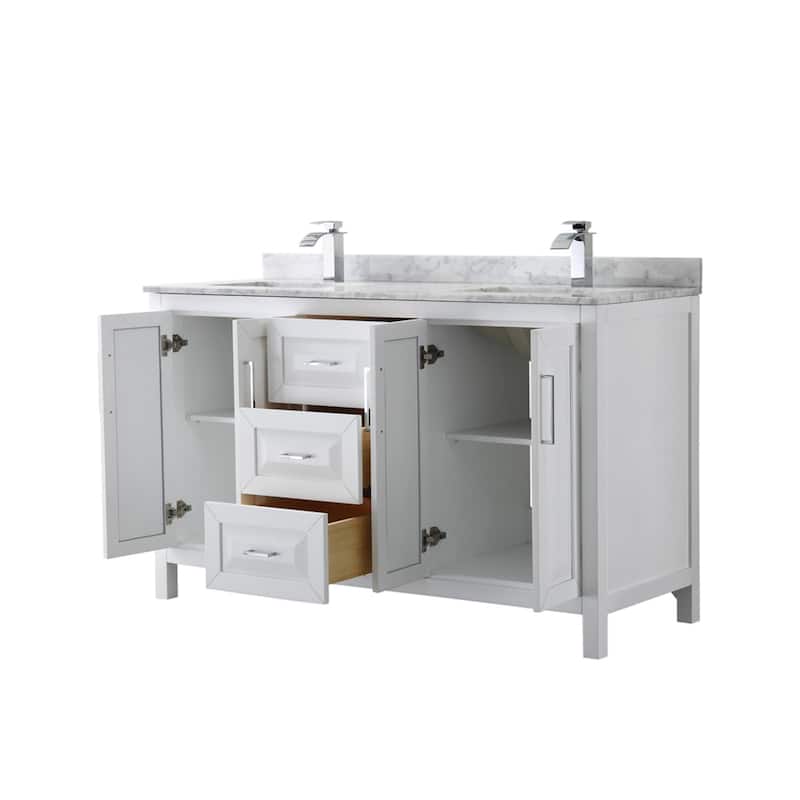 Wyndham Collection Daria 60" Free Standing Double Vanity Set with MDF