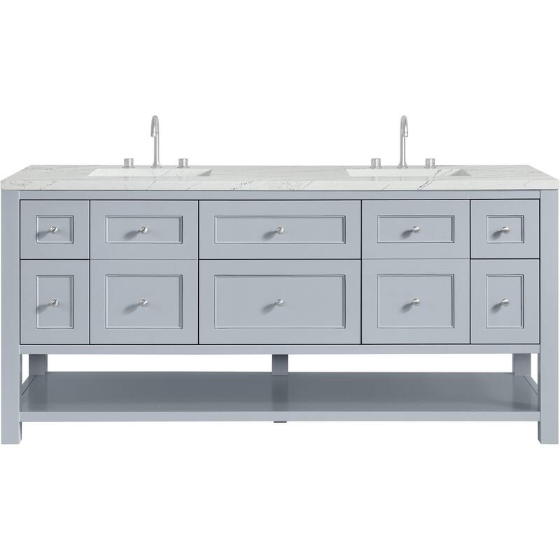 James Martin Vanities 330-V72-FENC Breckenridge 72" Free Standing - Serenity Blue