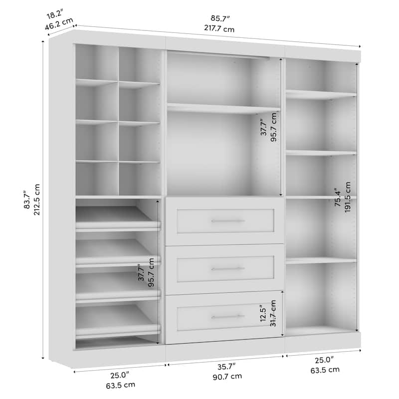 Pur 86-Inch Closet Organizer with Storage Cubbies by Bestar