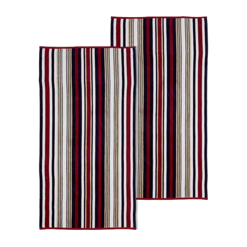 Superior 100% Cotton Rope Textured Oversized Beach Towel Set of 2 - 34 x 64