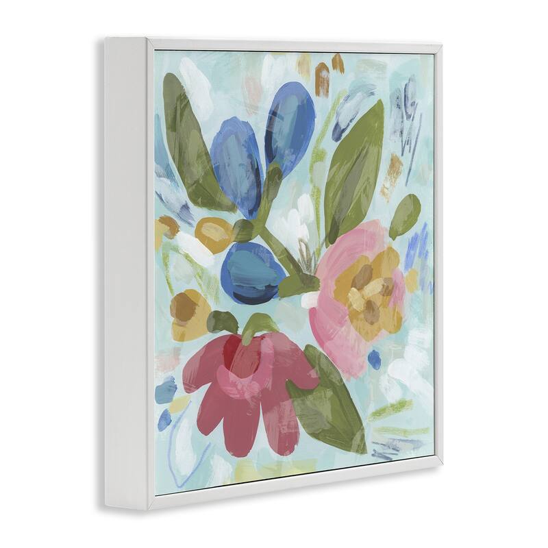 Stupell Bright Boho Flowers Framed Giclee Art Design By June Erica Vess