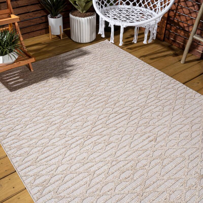 JONATHAN Y Jazz High-Low Pile Moroccan Diamond Modern Indoor/Outdoor Area Rug