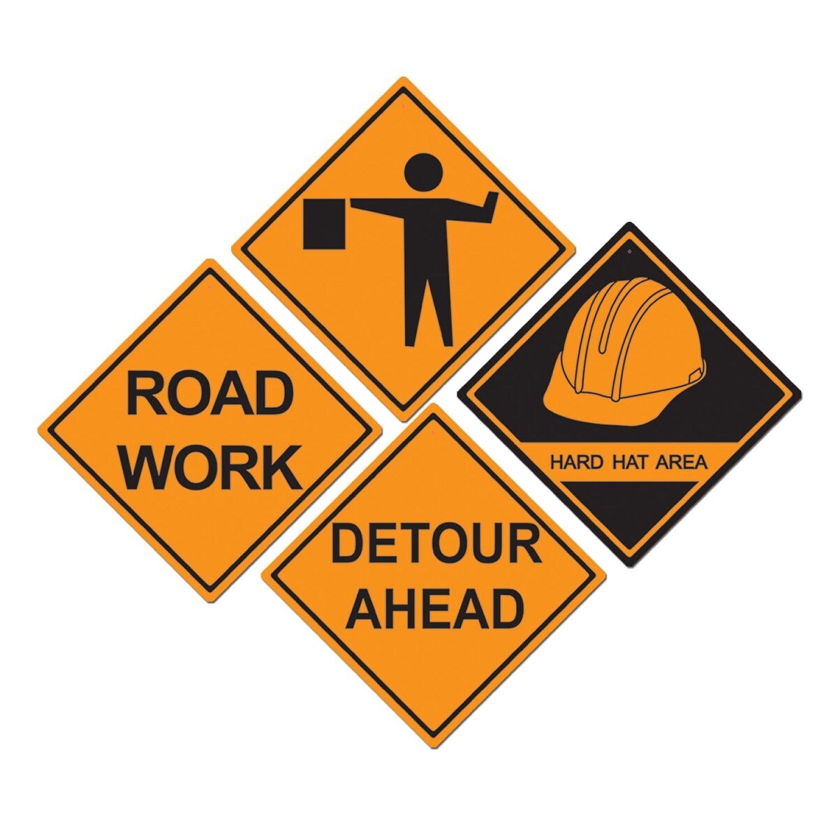 Shop Club Pack Of 48 Yellow And Black Construction Sign Party